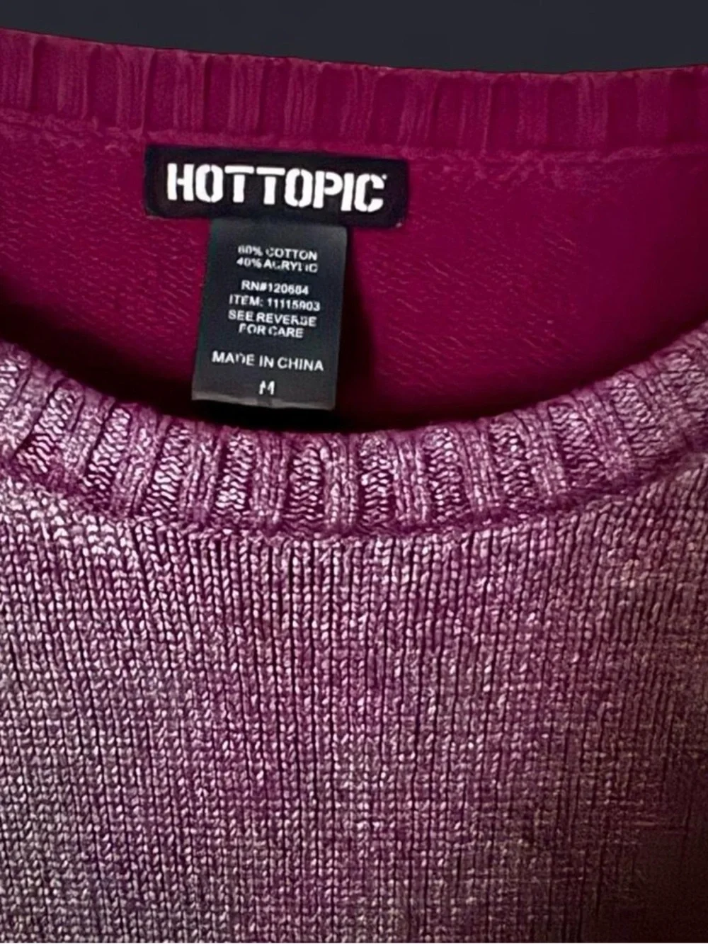 Hot Topic Lavender Shimmer Crewneck Sweater - Picture 2 of 5